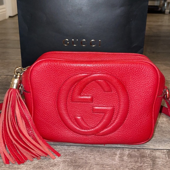 Gucci Bags Gucci Soho Small Leather Disco Red Crossbody Bag Poshmark